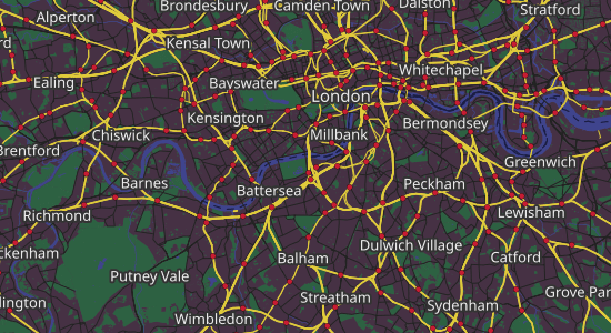 An overview map of London